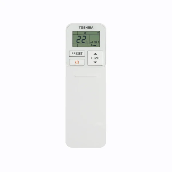 Toshiba Seiya air conditioner remote control in white with LCD screen